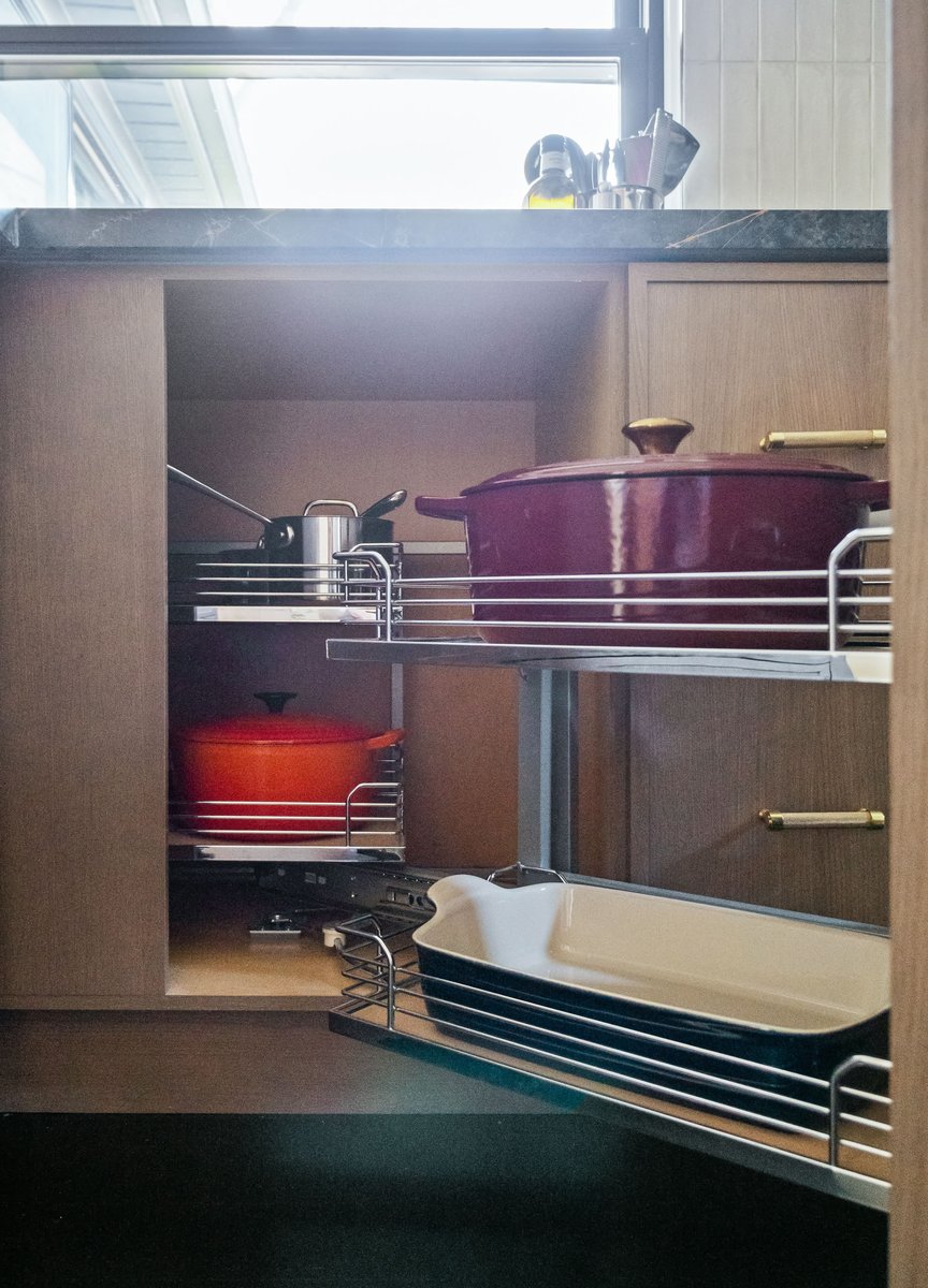 Magic Corner makes pots and pans easily accessible in blind corner