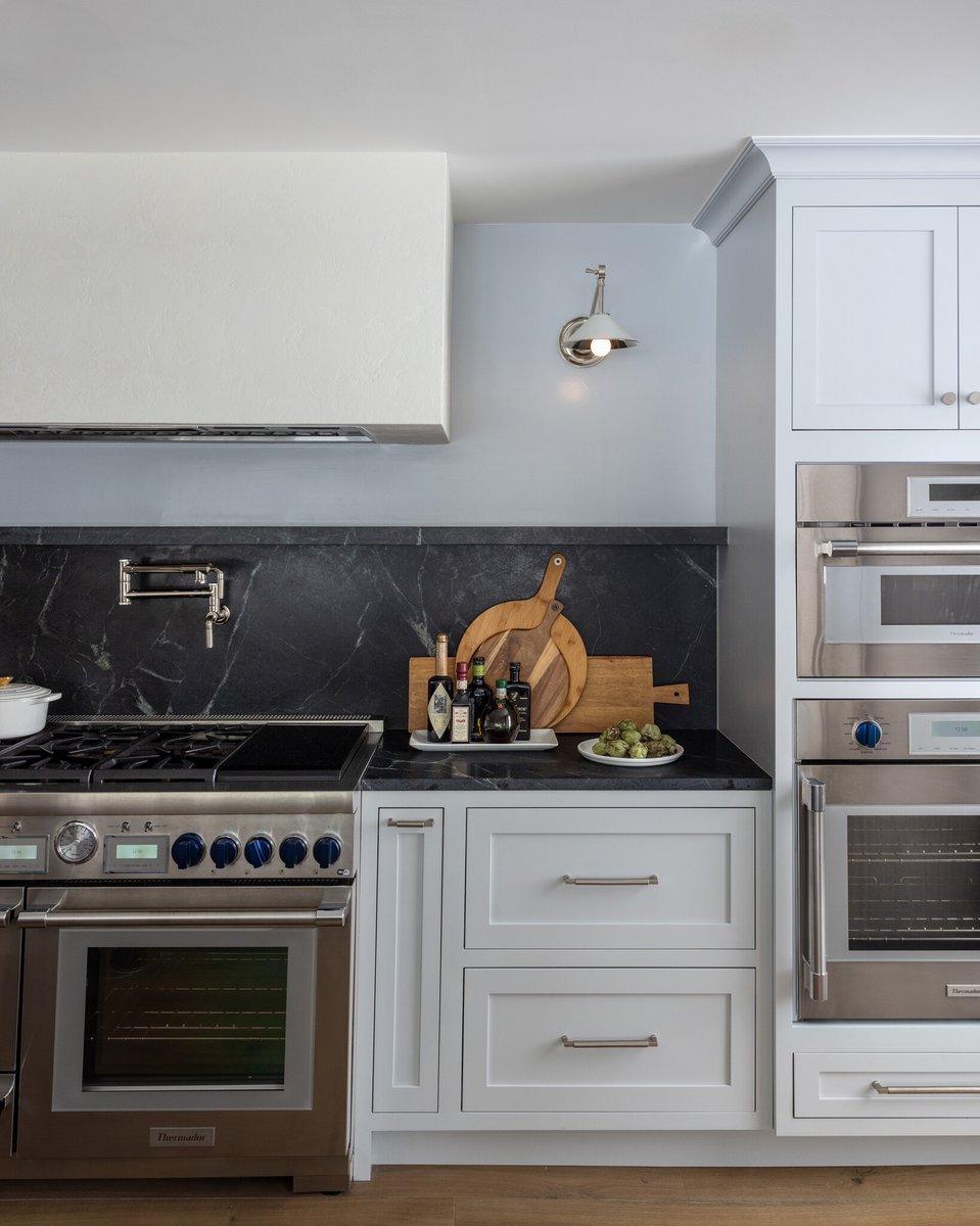 Stone ledge on the range wall with plaster hood